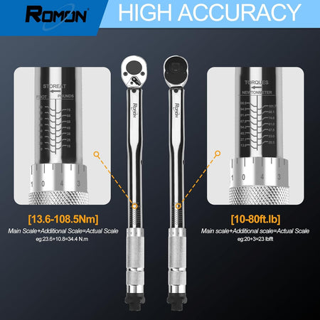 Professional product shot of the sealed retail box for the Vypart 7 Pcs 3/8 Inch Drive Click Torque Wrench Set, showing model and specifications