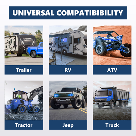 Technical diagram or infographic illustrating the 7500lbs towing capacity and safe load distribution of the Vypart heavy-duty ball mount