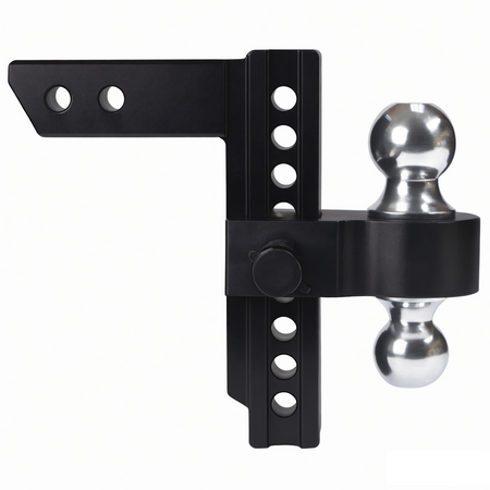 Vypart Adjustable Drop Hitch, main product image showing black design, 8-inch drop range, and secure ball mount