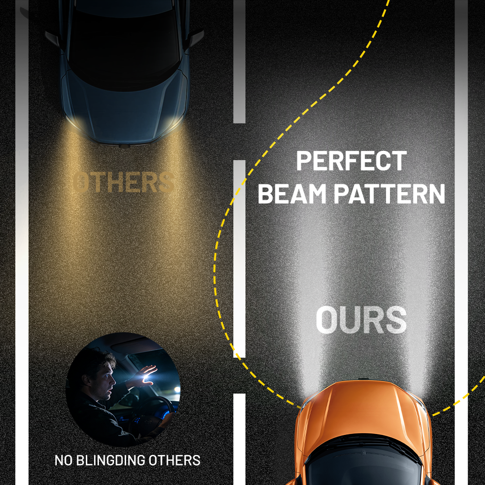 Step-by-step installation guide image showing the plug-and-play process of installing the Vypart 9006 LED bulb with cooling fan into a vehicle's headlight housing