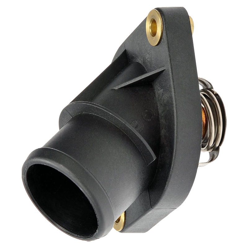 Vypart 902-3312 direct replacement thermostat housing assembly with built-in thermostat and gasket, engineered to fix engine overheating and coolant leaks for Dodge, Jeep, Chrysler, Ram, and Mitsubishi models.