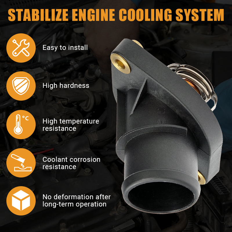 The Vypart 902-3312 thermostat housing effectively stabilizes your engine cooling system. Features easy installation, high hardness, high-temperature resistance, coolant corrosion resistance, and no deformation after long-term operation.