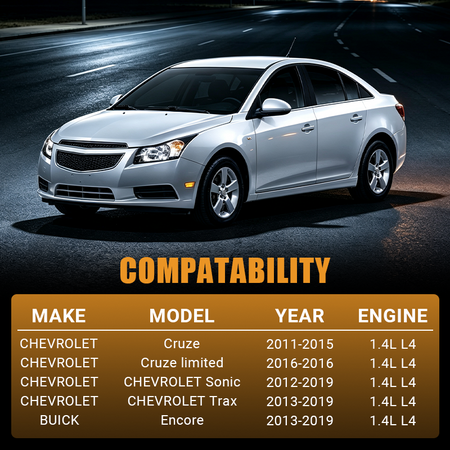 Perfectly compatible with 2011-2019 Chevrolet Cruze, Cruze Limited, Sonic, Trax, and Buick Encore 1.4L L4 models. Check this fitment guide before purchasing the Vypart 902-808 thermostat housing to ensure a perfect match
