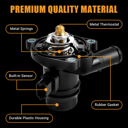 Built with premium materials including a durable plastic housing, high-strength metal springs, a reliable metal thermostat, an integrated sensor, and a rubber gasket, the Vypart 902-808 ensures long-lasting performance and leak-free operation.