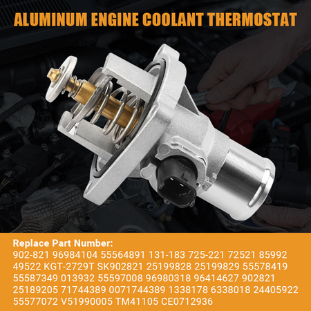 Vypart 902-821 thermostat housing with broad OEM interchange compatibility (including 96984104, 55564891, 25199828), ensuring a precise, hassle-free fit and restoring optimal engine temperature control.