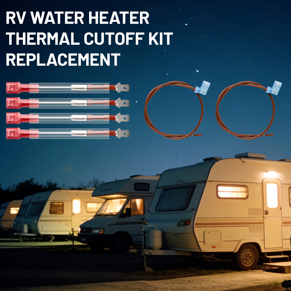 Simplified installation diagram or image showing how the fuses and wires connect to an RV water heater's thermal cutoff circuit