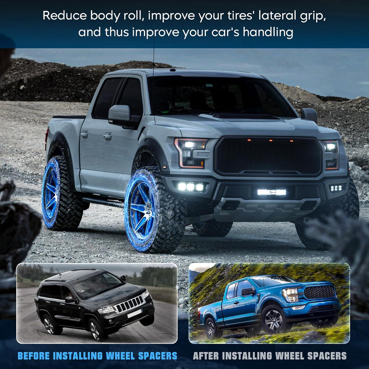 Technical diagram or infographic showing the load distribution and stress analysis of the Vypart forged adapter under vehicle weight and cornering forces