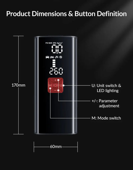 Complete Vypart air compressor kit includes pump, nozzles, carrying case, and charging cables