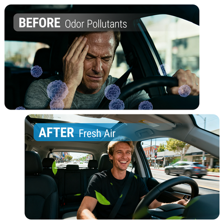 Visual concept showing how the activated carbon filter blocks dirt and ensures clean airflow