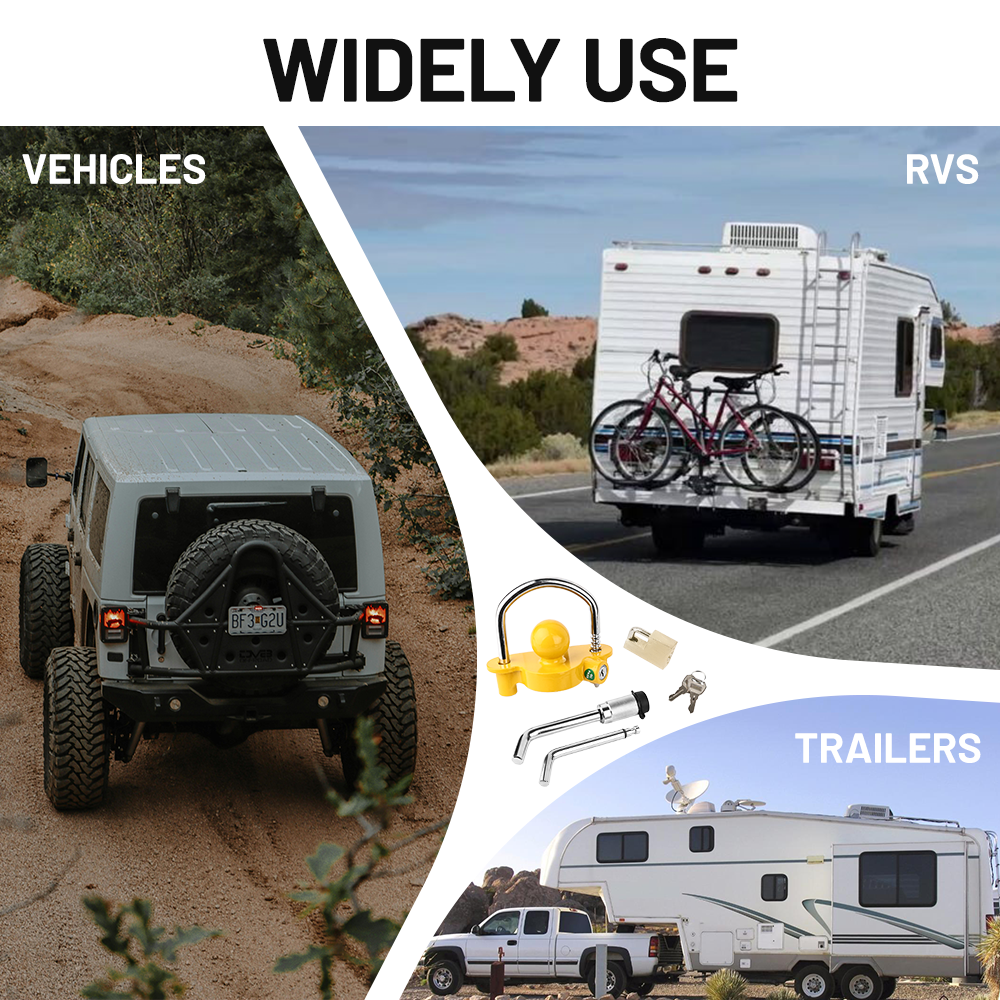 Infographic showing Vypart ball lock set compatibility with various truck, SUV, and trailer models