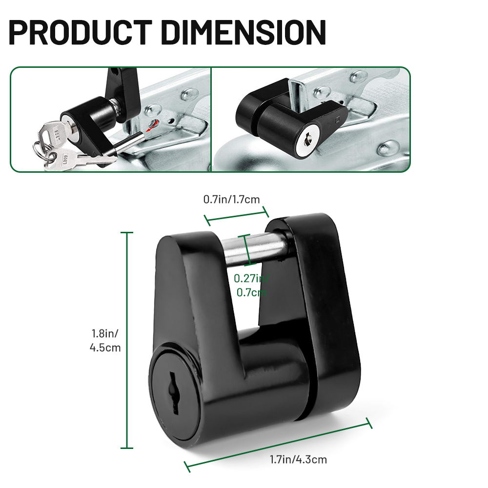 Vypart ball lock securely installed on a trailer hitch ball, demonstrating theft protection in use