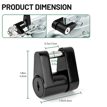 Vypart ball lock securely installed on a trailer hitch ball, demonstrating theft protection in use