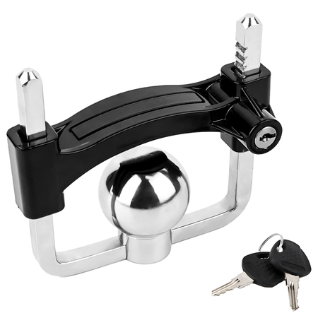 Vypart Black Heavy Duty U-Shaped High Security Trailer Ball Lock with Anti-Pry Design, main product shot