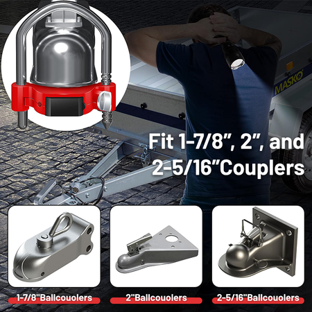 Product packaging and size comparison of the Vypart 4-digit trailer hitch combination lock