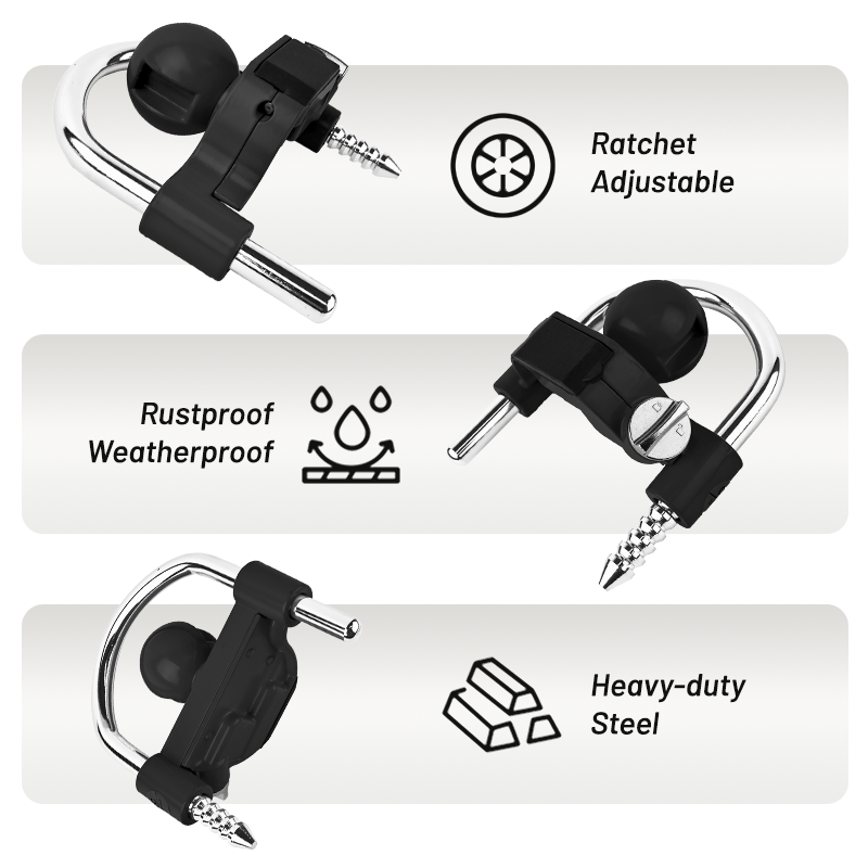 Diagram highlighting the weather-resistant and rust-proof construction of the Vypart combination lock for outdoor use