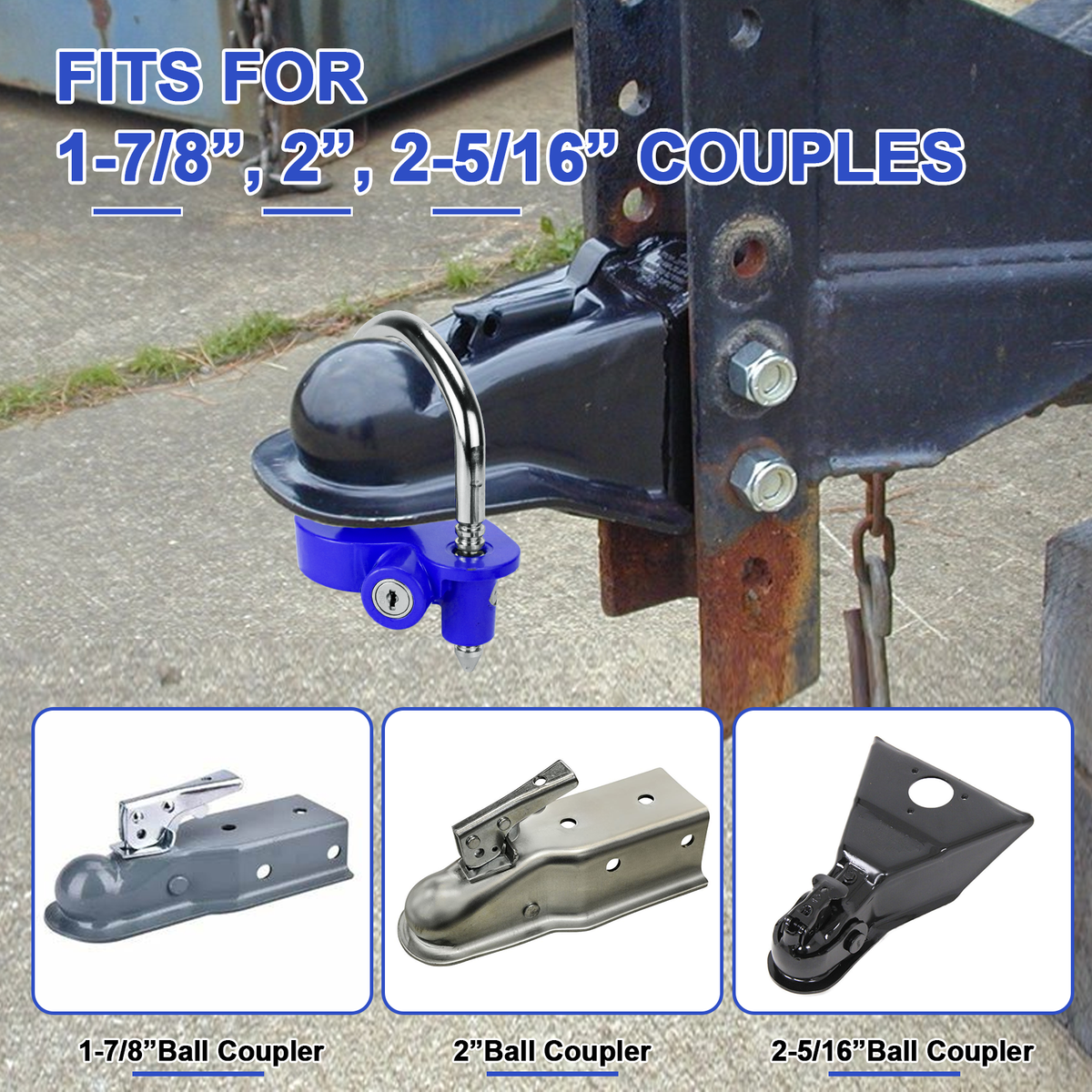 Detailed view of the keyed locking mechanism and sturdy construction of the Vypart coupler ball lock