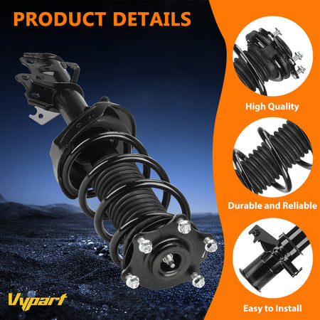 Installation diagram or comparison showing the Vypart front right shock absorber fitting on a Honda CR-V