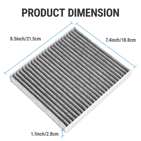 detail of the high-efficiency fiber filtering media inside the Vypart CP157 cabin air filter