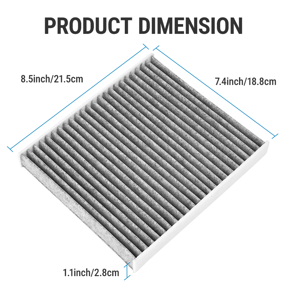 detail of the high-efficiency fiber filtering media inside the Vypart CP157 cabin air filter