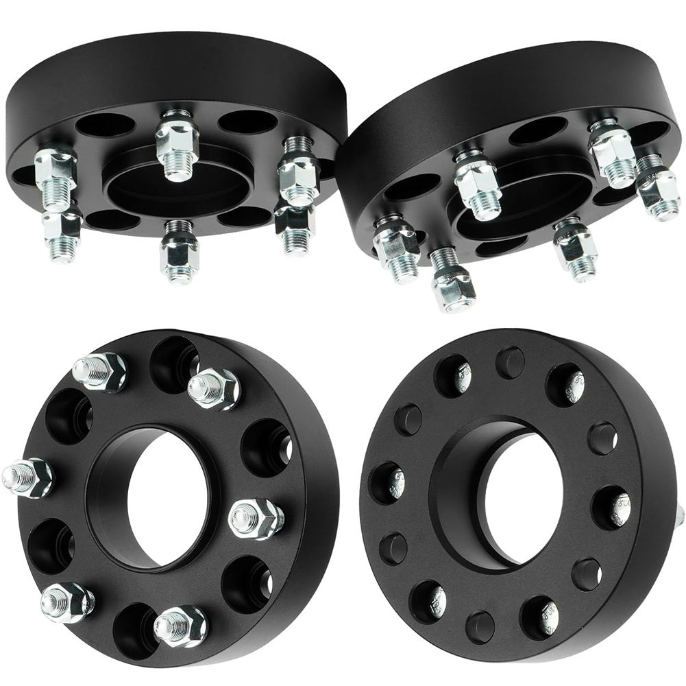 Complete 4-piece kit of Vypart 1.5-inch thick forged wheel adapters with 6x5.5 bolt pattern, showcasing premium packaging