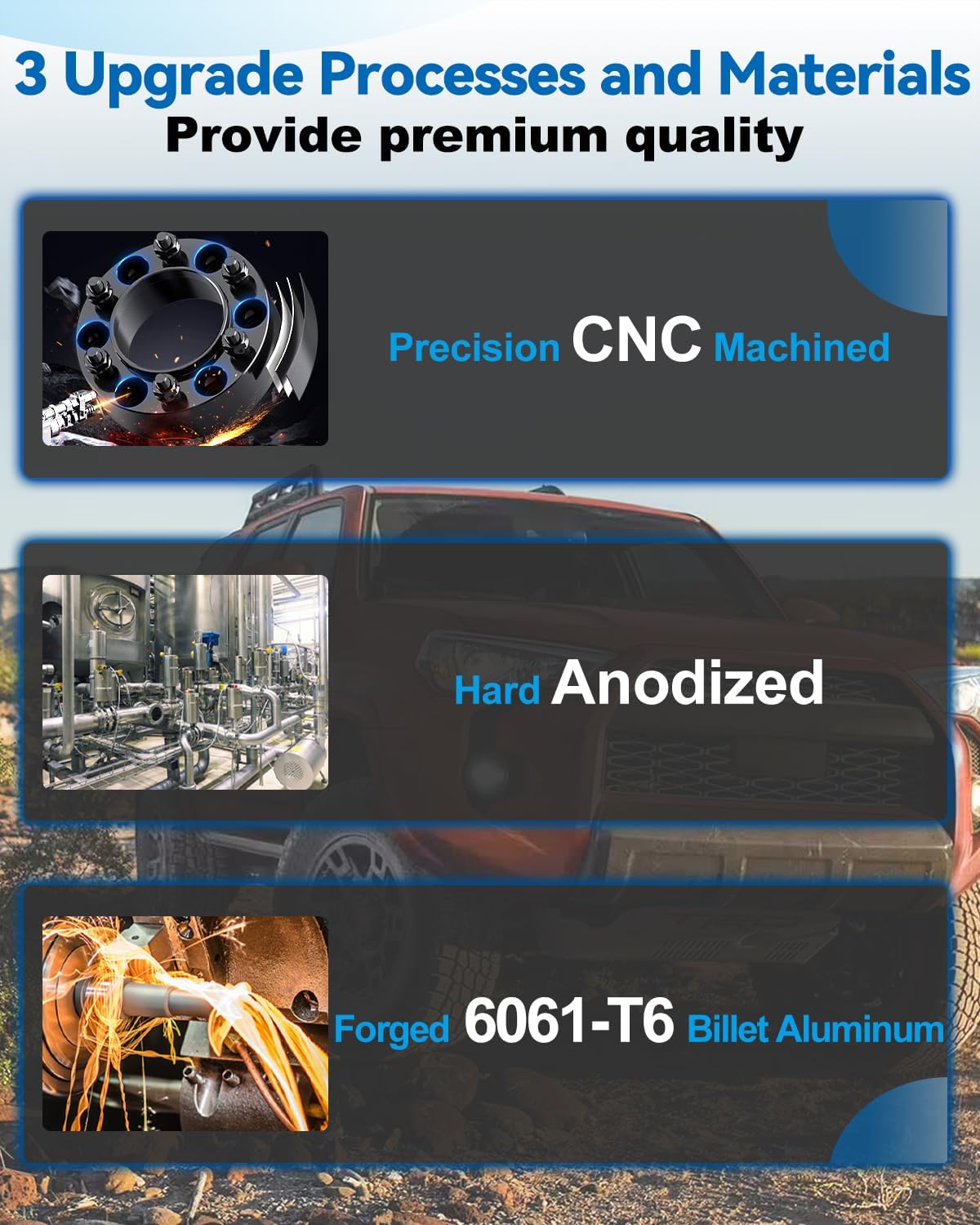 Premium packaging of the Vypart forged wheel spacer kit, displaying all 4 spacers, 4 lug nuts, and any installation tools