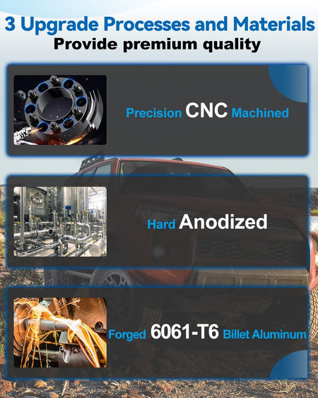 Premium packaging of the Vypart forged wheel spacer kit, displaying all 4 spacers, 4 lug nuts, and any installation tools