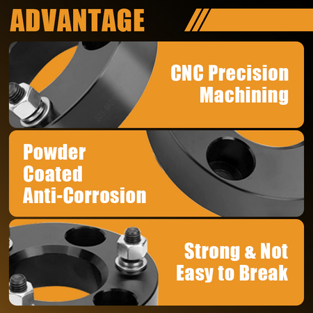 Core advantages of Vypart Front Leveling Lift Kit Suspension Spacers: CNC precision machining, powder coated anti-corrosion finish, high toughness structure not easy to crack