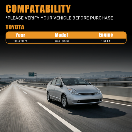 Perfectly compatible with 2004-2009 Toyota Prius Hybrid 1.5L L4 models. Verify your vehicle model before purchasing this Vypart electric water pump to ensure optimal engine performance.