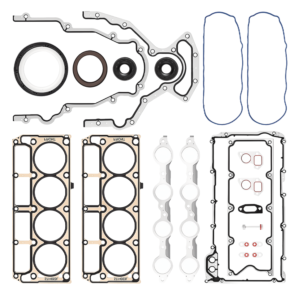 Vypart GM LS Engine Full Gasket Set 4.8L 5.3L 6.0L – Complete Kit with Head Gaskets, Valve Cover, Timing Cover & Seals