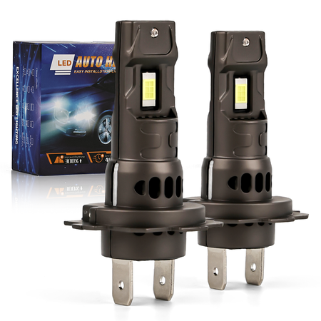 Vypart H7 pack of 2 super bright 6500K fog light bulbs with advanced chip technology, no adapter required, isolated on white