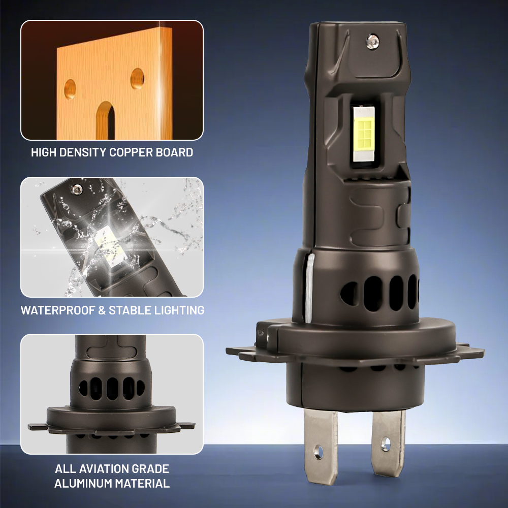 Road illumination beam pattern of Vypart H7 super bright fog lights, cutting through fog and improving visibility