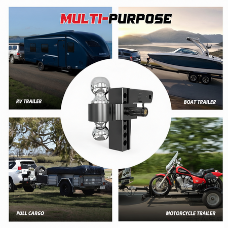 Side view highlighting the robust heavy-duty steel construction and reinforced welding of the Vypart hitch