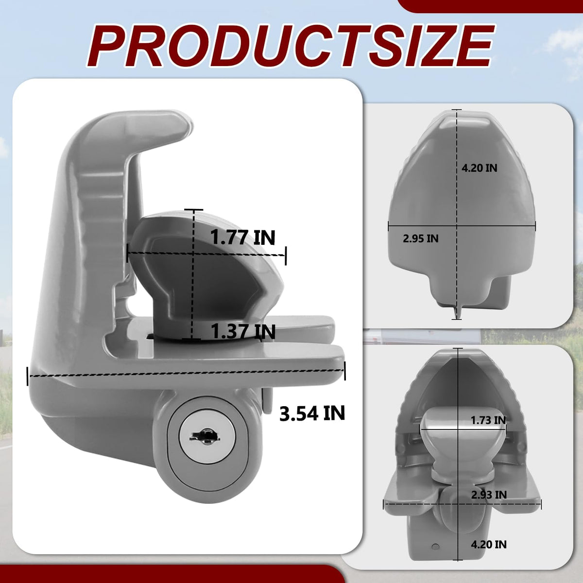 Vypart universal hitch lock compared side-by-side with other hitch locks, highlighting its superior fit and grey finish