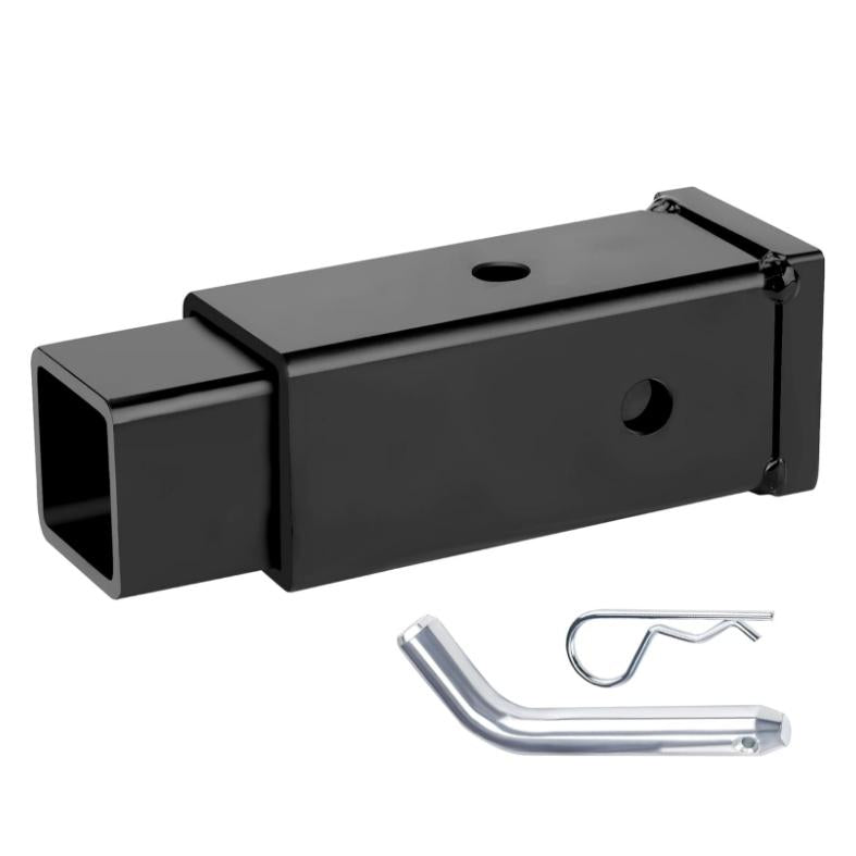 Complete Vypart Trailer Hitch Receiver Extender Adapter Set with 3" to 2", 3" to 2-1/2", and 2-1/2" to 2" reducer sleeves, pin, and clip