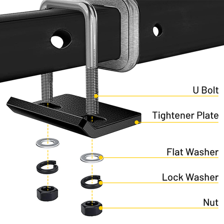 installation guide for mounting the Vypart hitch tightener and stabilizer onto a trailer hitch