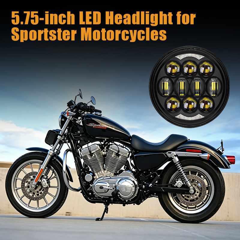 Perfectly compatible with Harley Sportster motorcycles. This Vypart 5.75-inch LED headlight is the ultimate direct-fit upgrade, ensuring clearer nighttime visibility and a striking appearance for your ride.