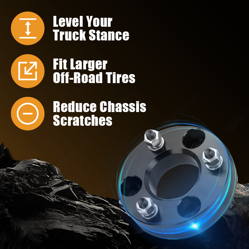 Practical benefits: level truck body stance, install larger off-road tires, reduce chassis scraping damage