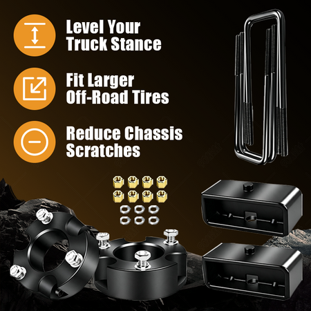 Suspension upgrade advantages: improved ground clearance, aggressive styling, corrosion resistance and safe extreme off-road driving performance