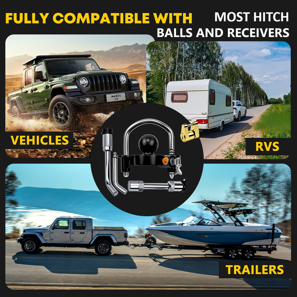 Vypart security lock kit compatibility with various truck and SUV hitch receivers