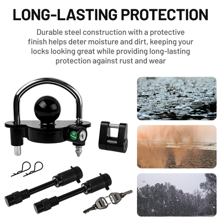 Image of the Vypart lock kit packaging, highlighting “Set of 4” and “One Key Fits All” features