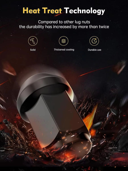 Vypart black lug nut heat resistance testing with propane torch demonstration