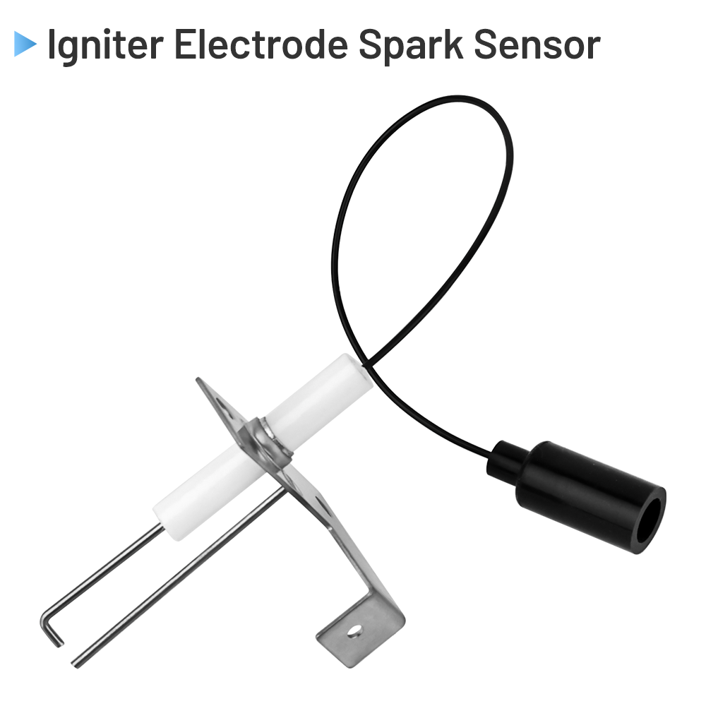 Comparison showing new Vypart replacement parts next to old, worn-out circuit board, thermal cut-off, and spark igniter