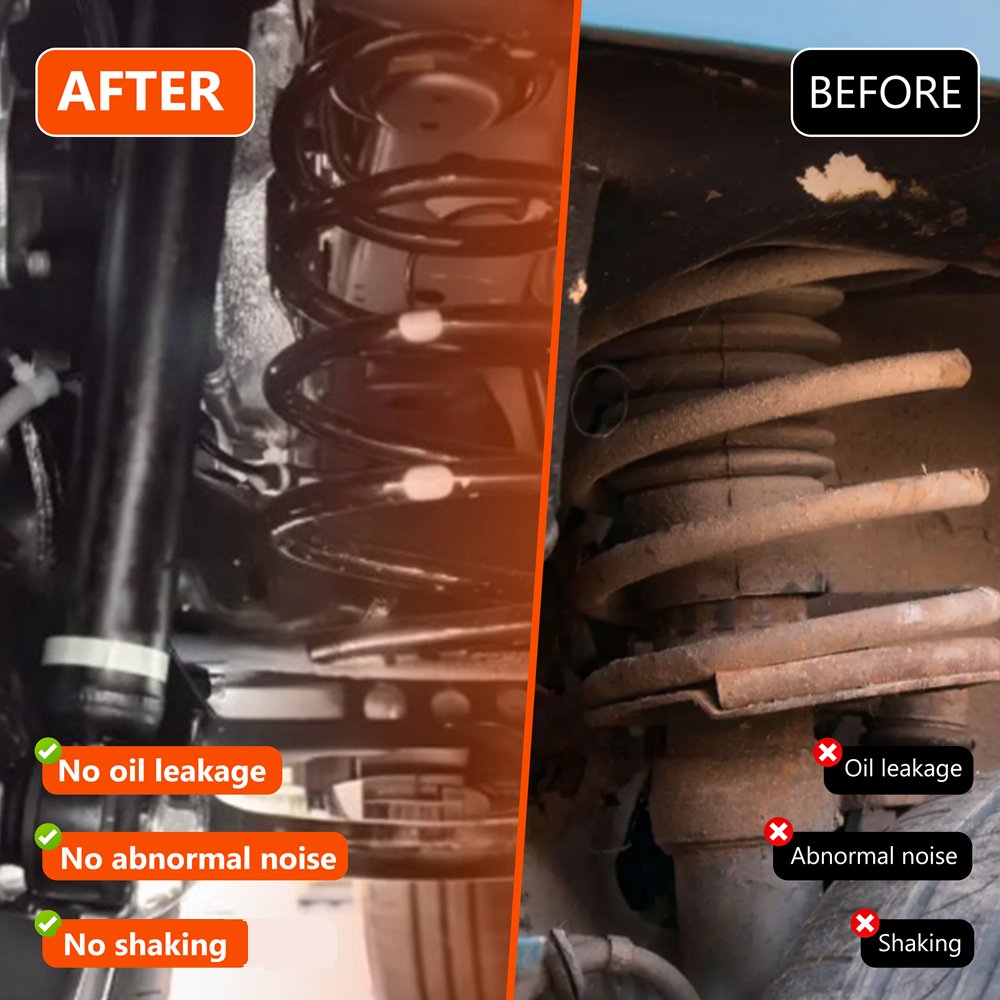 Side-by-side comparison of Vypart quick-strut assembly with OEM part, highlighting exact fit and restored ride height