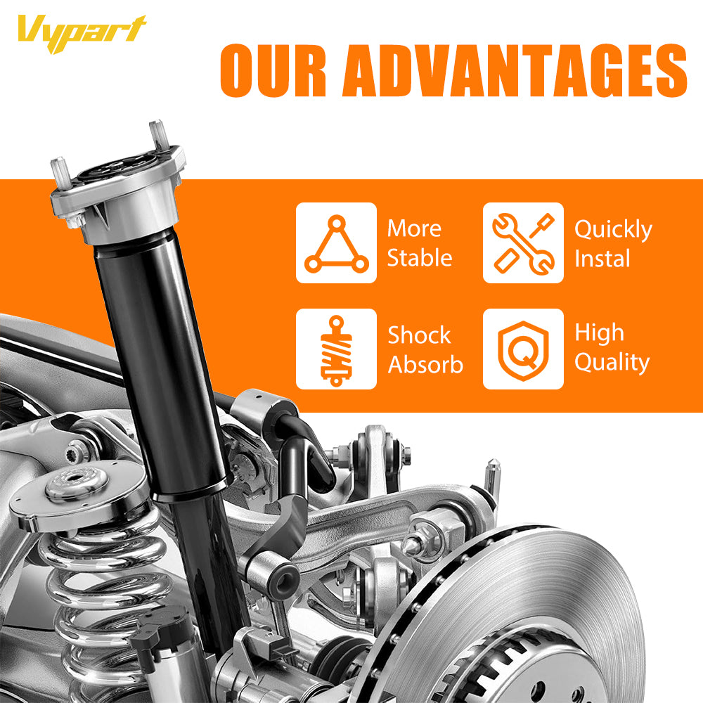 Side-by-side comparison of Vypart 37290 rear strut assembly with OEM part, highlighting exact fit and durability