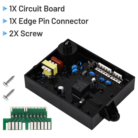 Installation diagram showing where each Vypart part (circuit board, thermal cut-off, spark igniter) fits in an RV water heater
