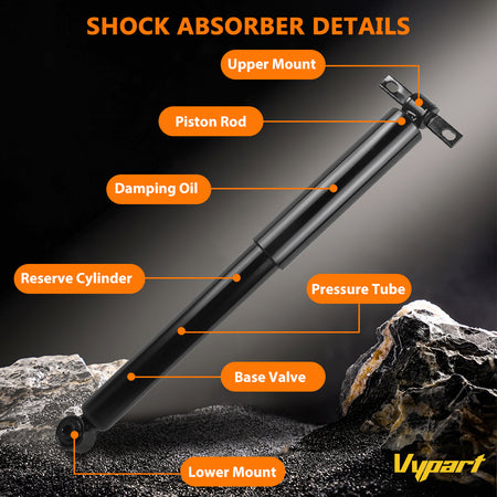Installation diagram showing Vypart 37316 shock absorber mounting points on Honda Odyssey rear axle