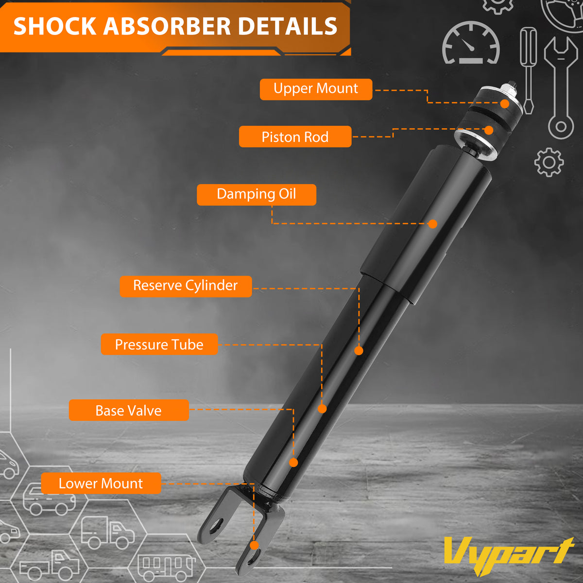 	
Installation diagram showing Vypart 37178 front strut assembly mounting points on Chevy Tahoe/Suburban 1500