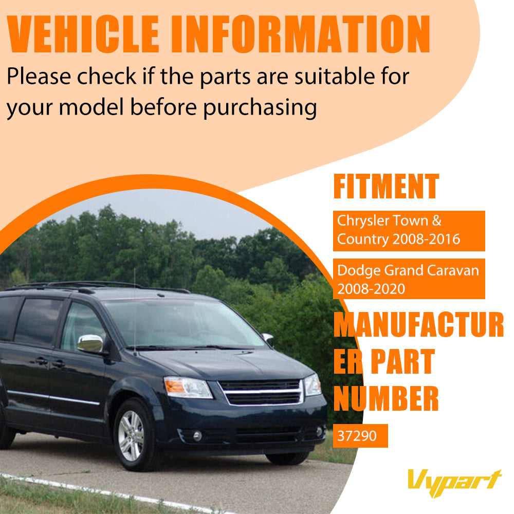 Performance test graph showing improved ride comfort and stability with Vypart 37290 rear struts on Chrysler minivan