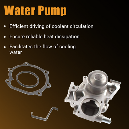Close-up of the Vypart TKF-006 water pump and gaskets, highlighting its efficient driving of coolant circulation, reliable heat dissipation, and facilitation of cooling water flow