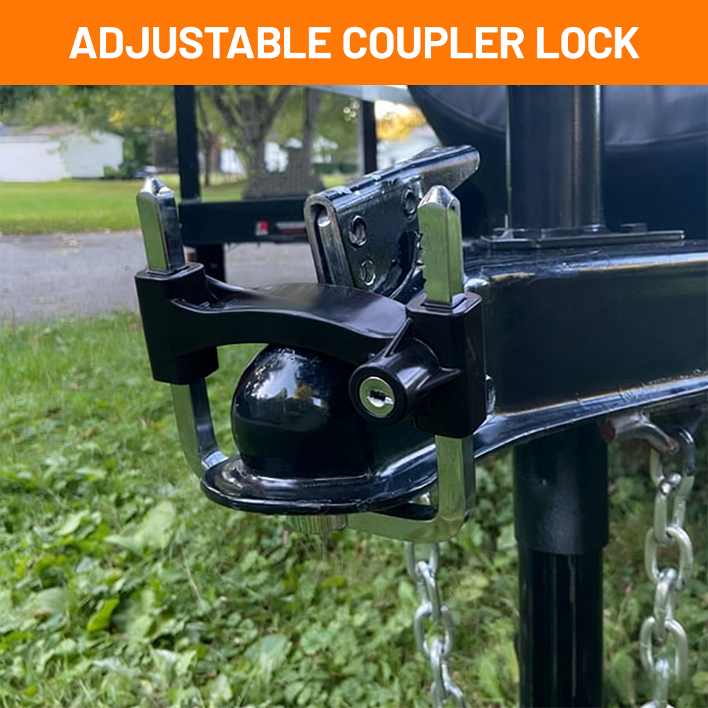 Vypart high-security trailer ball lock presented with its security keys and retail packaging